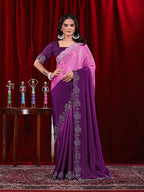 Chinon Shaded Saree with Siroski Diamond Work