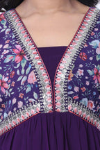 Georgette Embroidery With Sequence A line Kurta Set