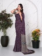 Abstract Printed Pure Crepe Silk Saree