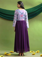 Georgette Embroidery Flared Maxi Gown