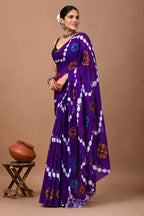 Ready to Wear Jaipuri Mul Cotton Geometric Printed Saree for Women