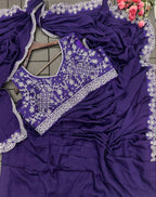 Embroidery Cording Work Ready To Wear Saree