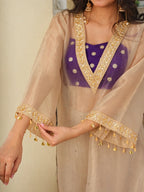 Salsa Fabric Embroidered Kurta and Palazzo Set with Inner Top
