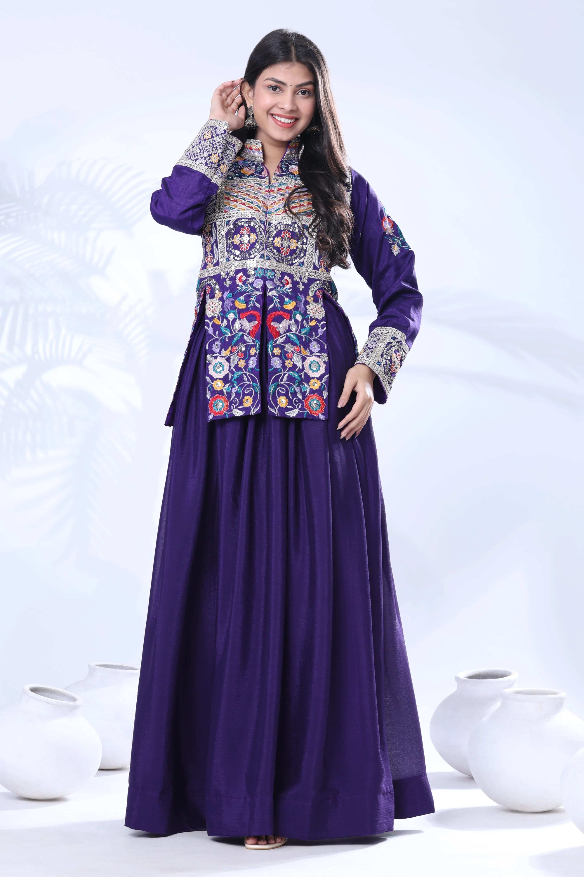 New Designer Party Wear Koti With Lehenga Choli