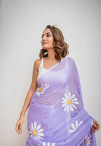 Floral Print Handloom Pure Cotton Saree