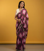 Bandhani Printed Chiffon Saree with Embroidered Border