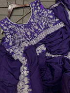 Embroidery Cording Work Ready To Wear Saree