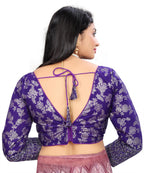 Pure Dola Silk Jacquard Embroidered Blouse