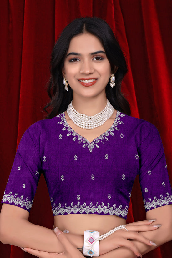 Chinon Embroidered Saree with Shaded Solid Color Design