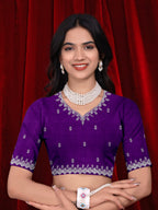 Chinon Embroidered Saree with Shaded Solid Color Design