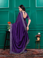 Silk  Siroski  Diamond Lace Work Saree