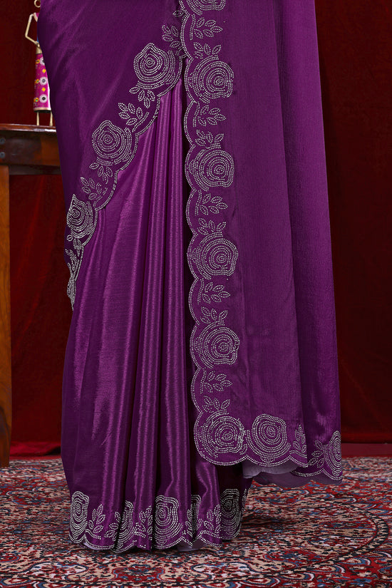 Chinon Shaded Saree with Siroski Diamond Work