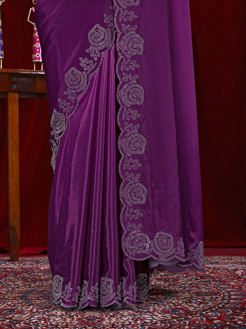 Chinon Shaded Saree with Siroski Diamond Work