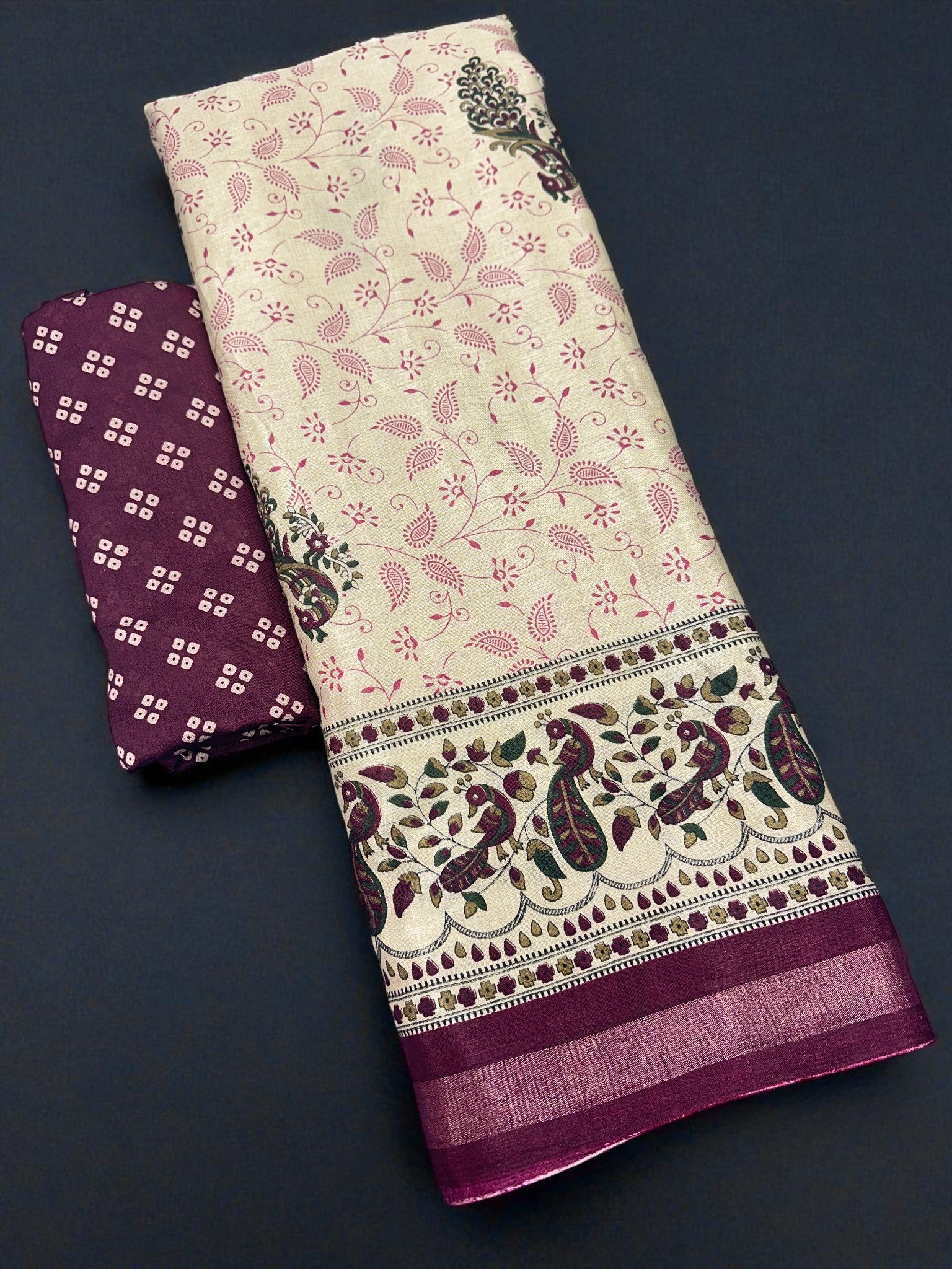 Pashmina Print  Pure Mulmul Cotton Saree