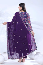 Georgette Embroidery With Sequence A line Kurta Set