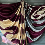 Satin Silk Abstract Print Saree with Designer Pallu