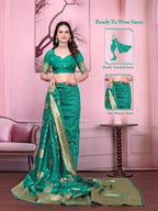 Ready to Wear Banarasi Jacquard with Woven Zari Saree - Pionex Fab