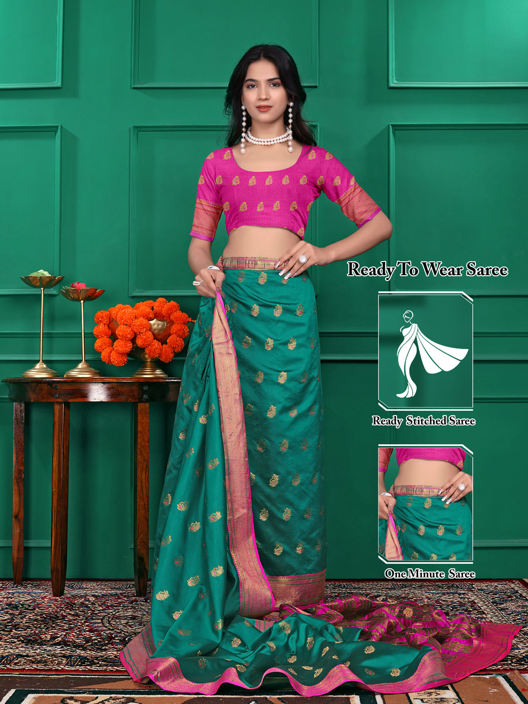 Ready to Wear Jacquard Pure Silk Saree