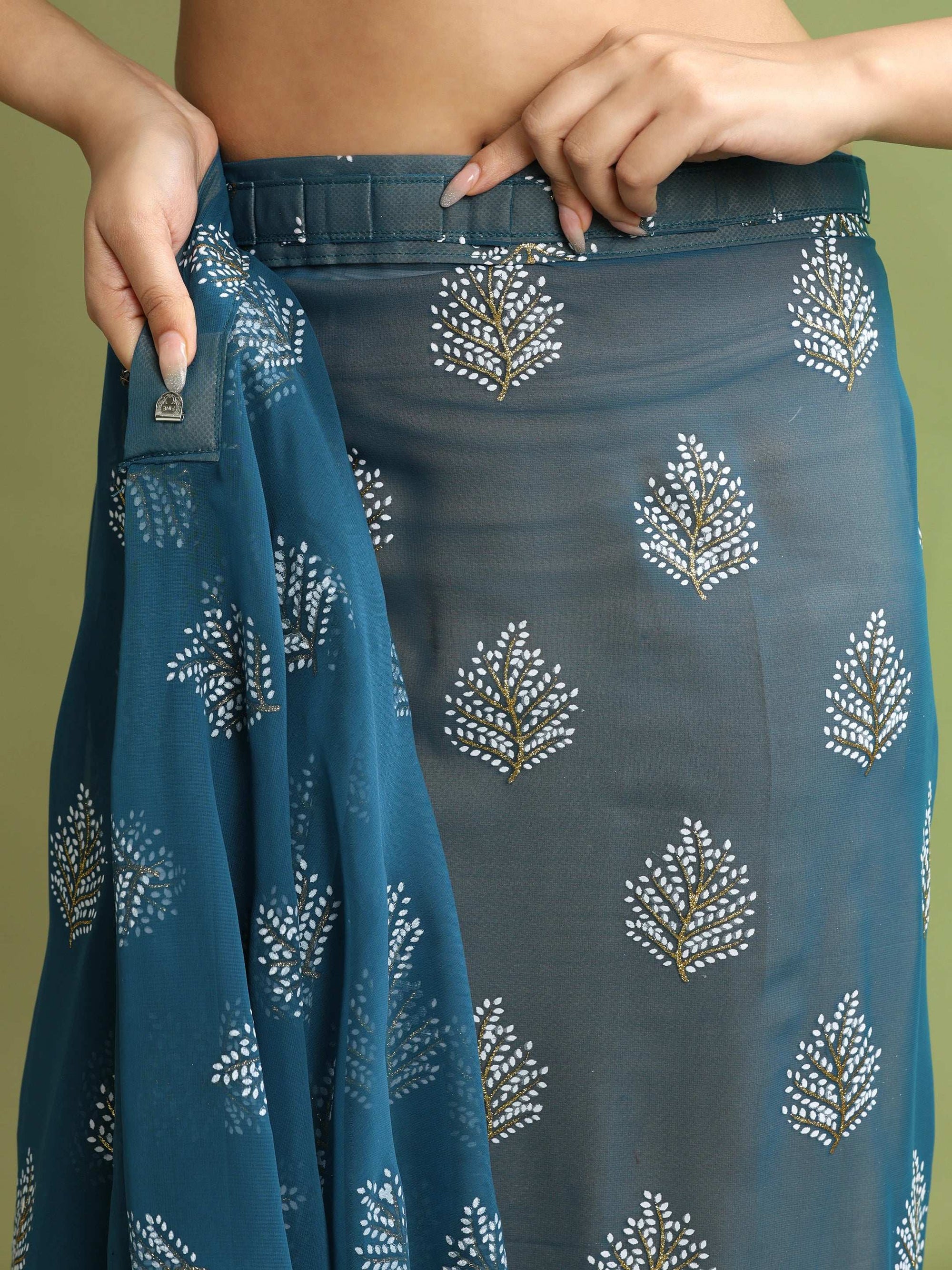 Ready To Wear Floral Print Chiffon Daily Wear Saree
