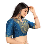 Vichitra Silk Embroidered Blouse