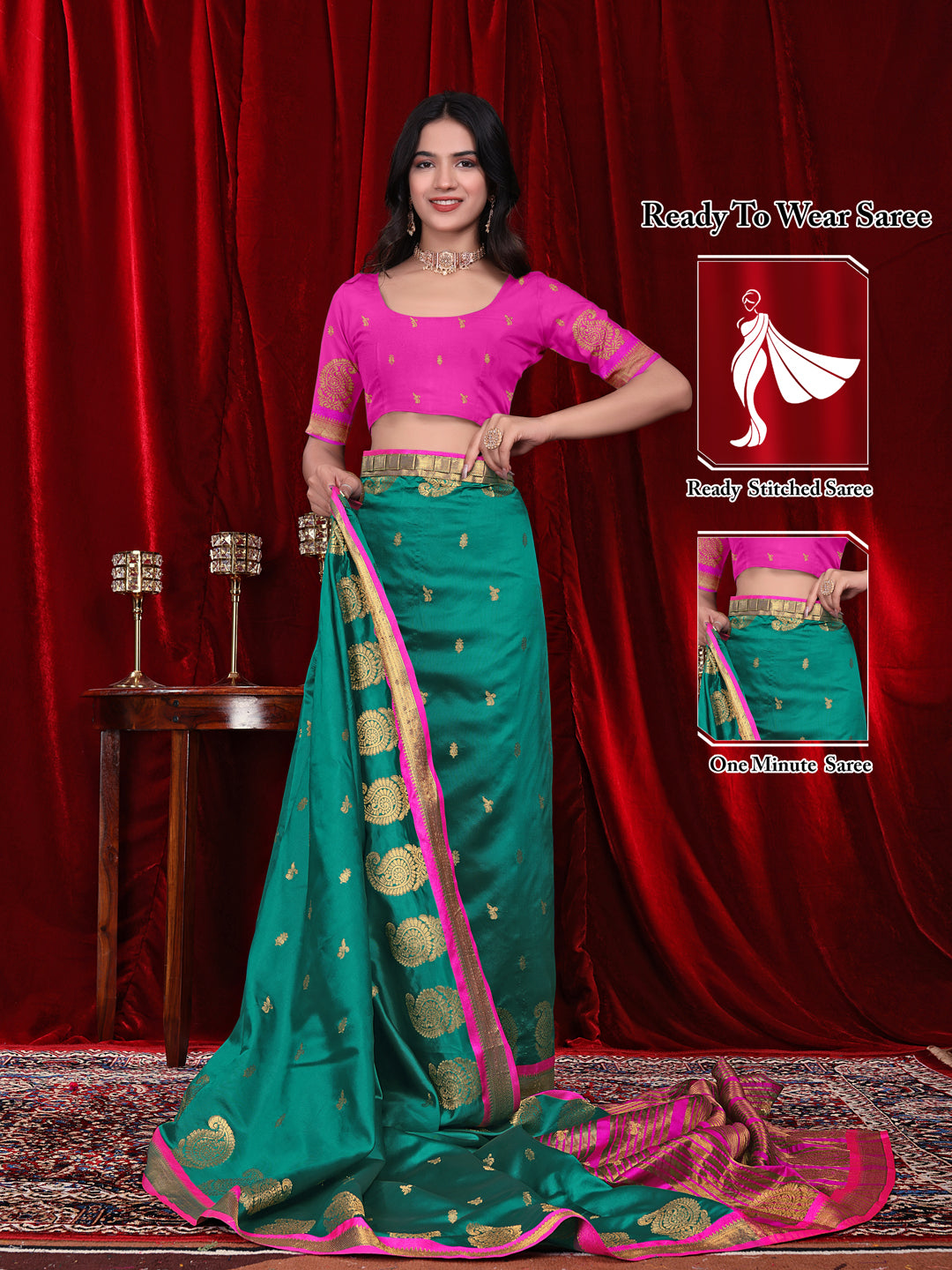 Ready to Wear Jacquard Pure Silk Saree