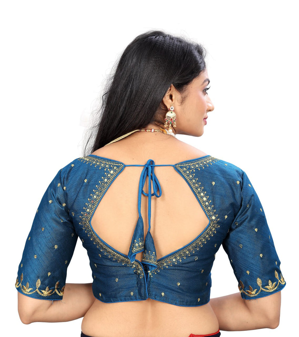 Vichitra Silk Embroidered Blouse