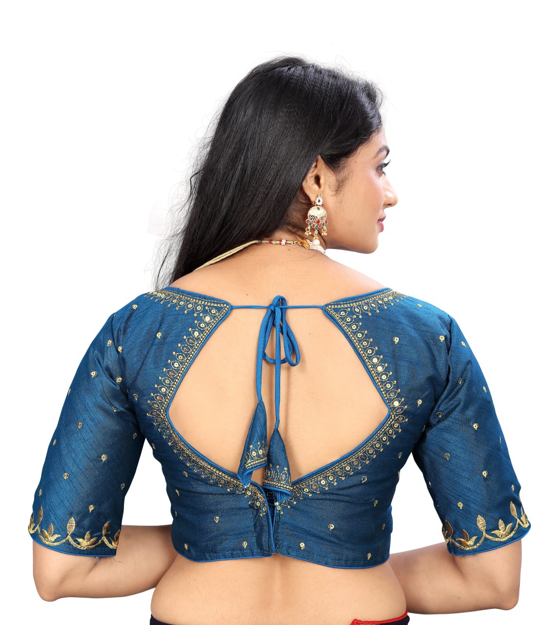 Vichitra Silk Embroidered Blouse