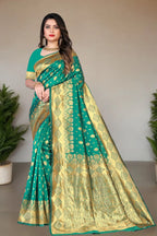 Pionex Woven Kanjivaram Jacquard Pure Silk Saree