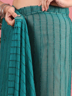 Ready To Wear Chiffon Zari Linen Saree