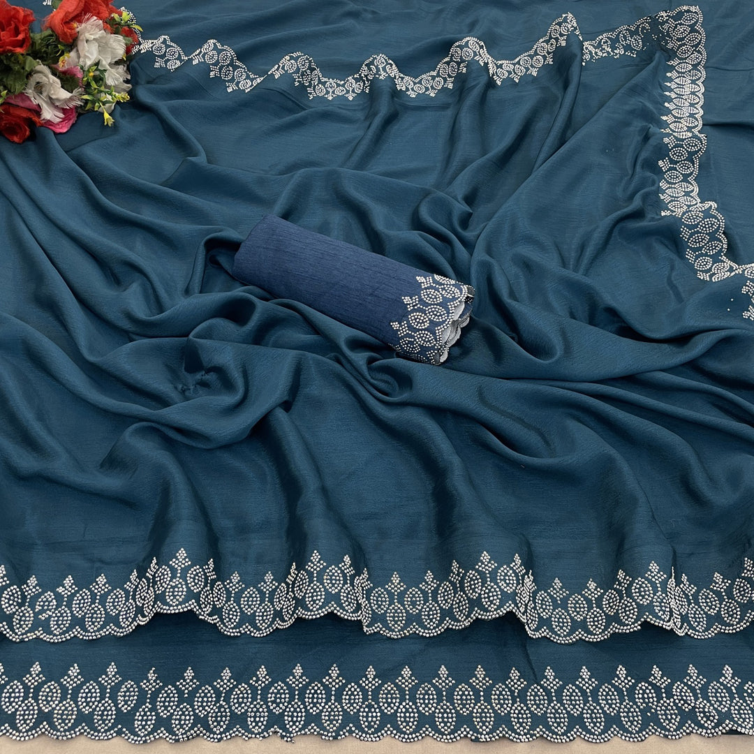 SIROSKI DAIMOND WORK SILK SAREE