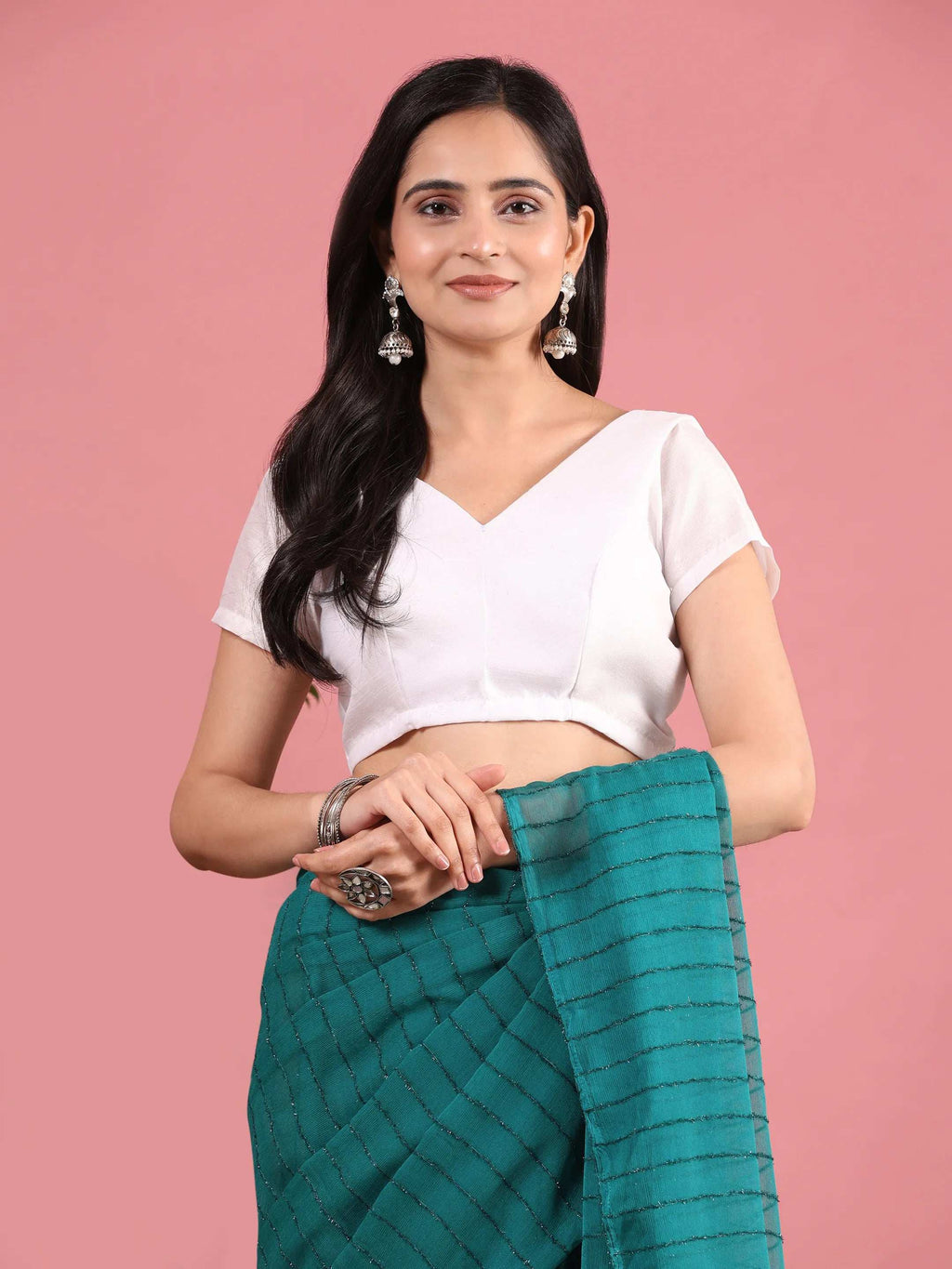 Ready To Wear Chiffon Zari Linen Saree