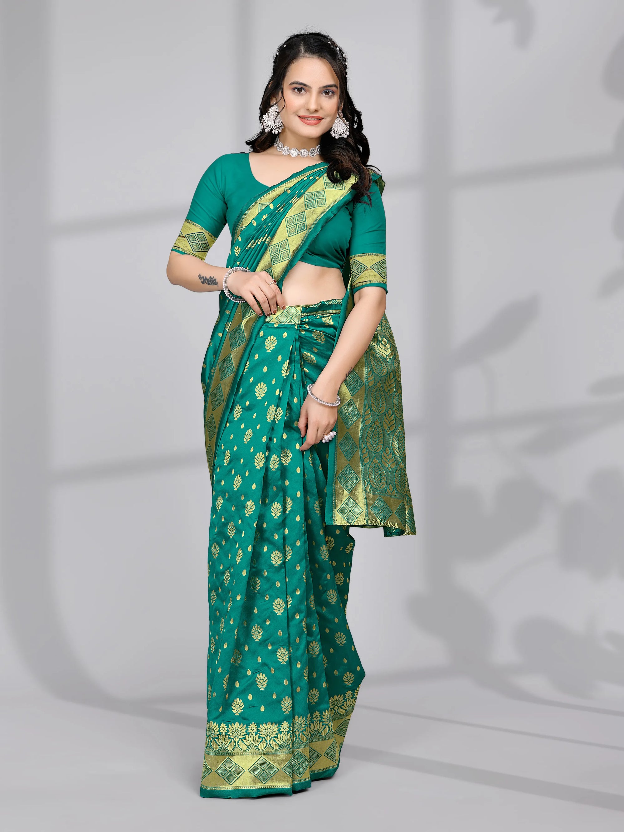 Ready to Wear Woven Banarasi Jacquard Pure Silk Saree