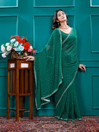 Chiffon Siroski Diamond Lace Work Saree