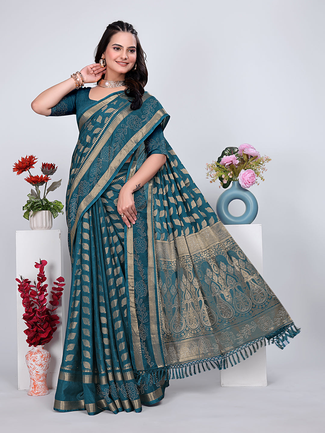 Banarasi Georgette Siroski Work Saree