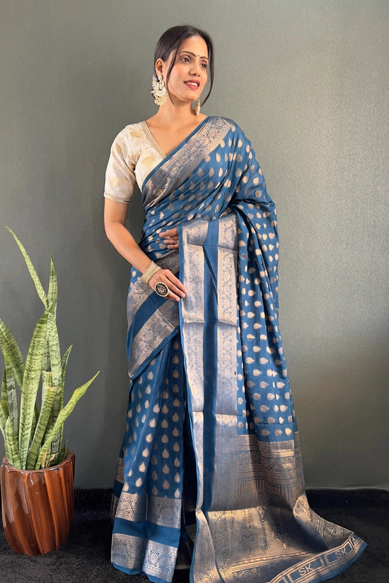 Ready to Wear Pure Banarasi Georgette Saree With Ready Made Blouse