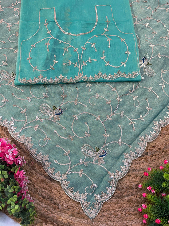 Jimmy Chu Embroidered Saree with Gotta Patti Work
