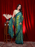Heavy Chiffon Color Block Printed Ready-to-Wear Saree
