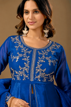 Women's Satin Kurta Set with Elegant Embroidered Design