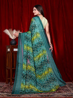 Heavy Chiffon Color Block Printed Ready-to-Wear Saree