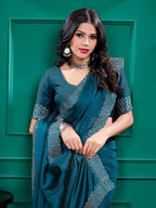 Silk  Siroski  Diamond Lace Work Saree