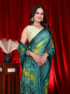 Heavy Chiffon Color Block Printed Ready-to-Wear Saree