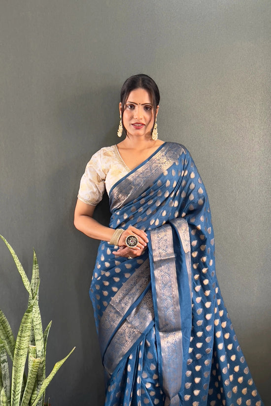 Ready to Wear Pure Banarasi Georgette Saree With Ready Made Blouse