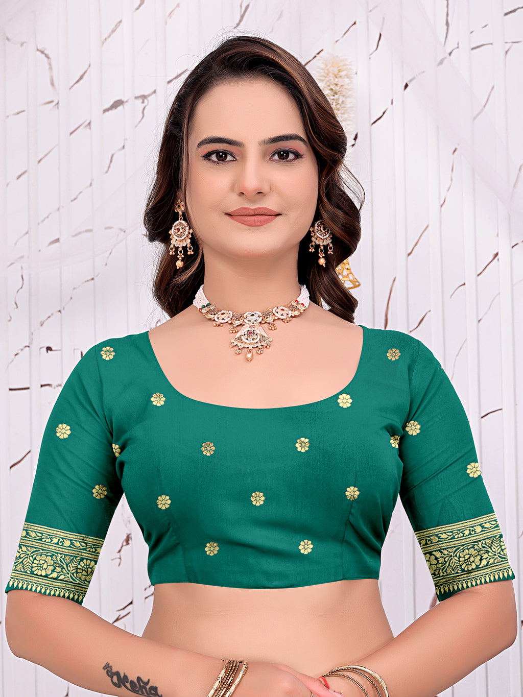 Ready To Wear Banarasi Silk Saree with Zari Woven Border