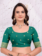 Ready To Wear Banarasi Silk Saree with Zari Woven Border
