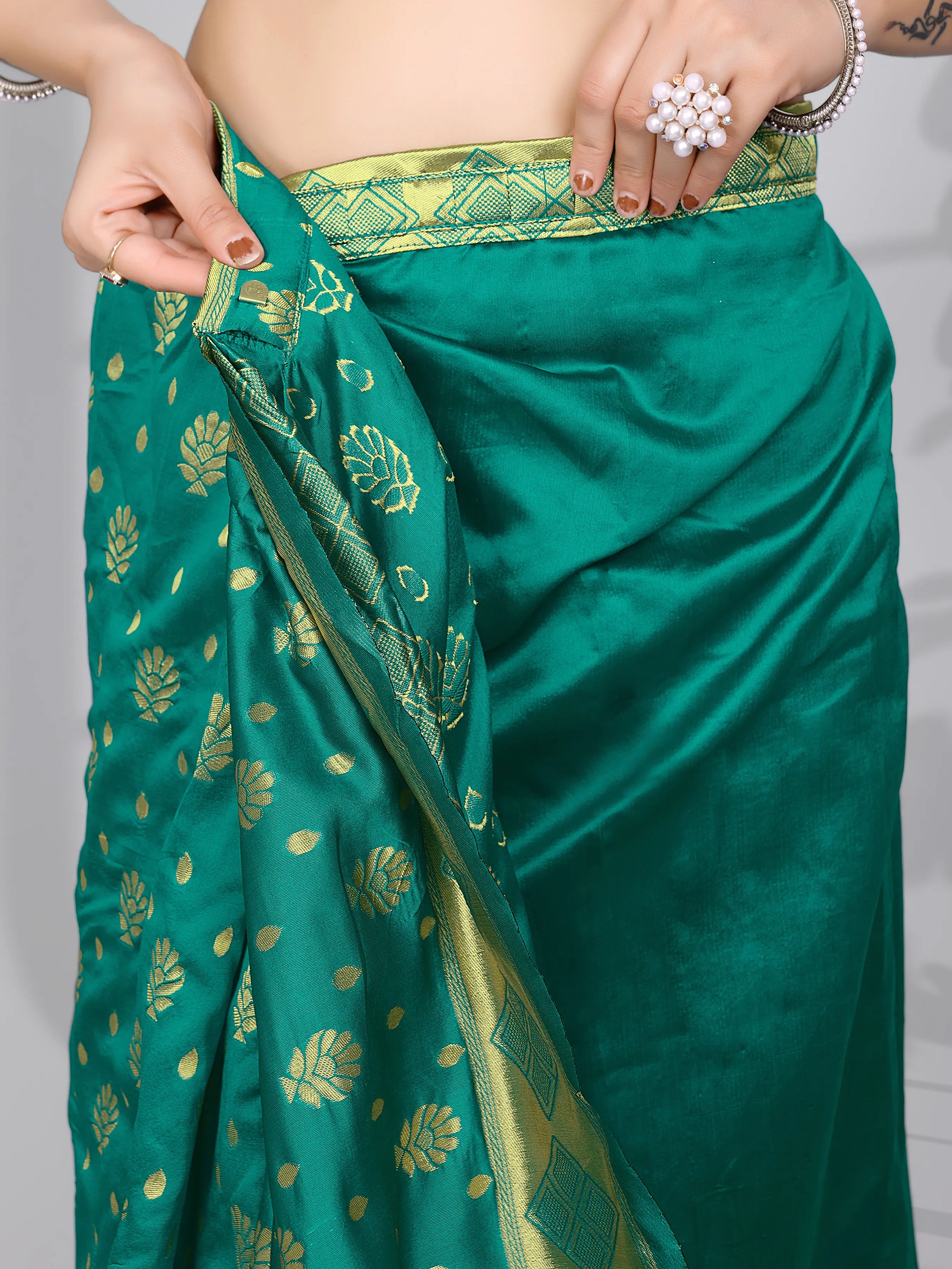 Ready to Wear Woven Banarasi Jacquard Pure Silk Saree