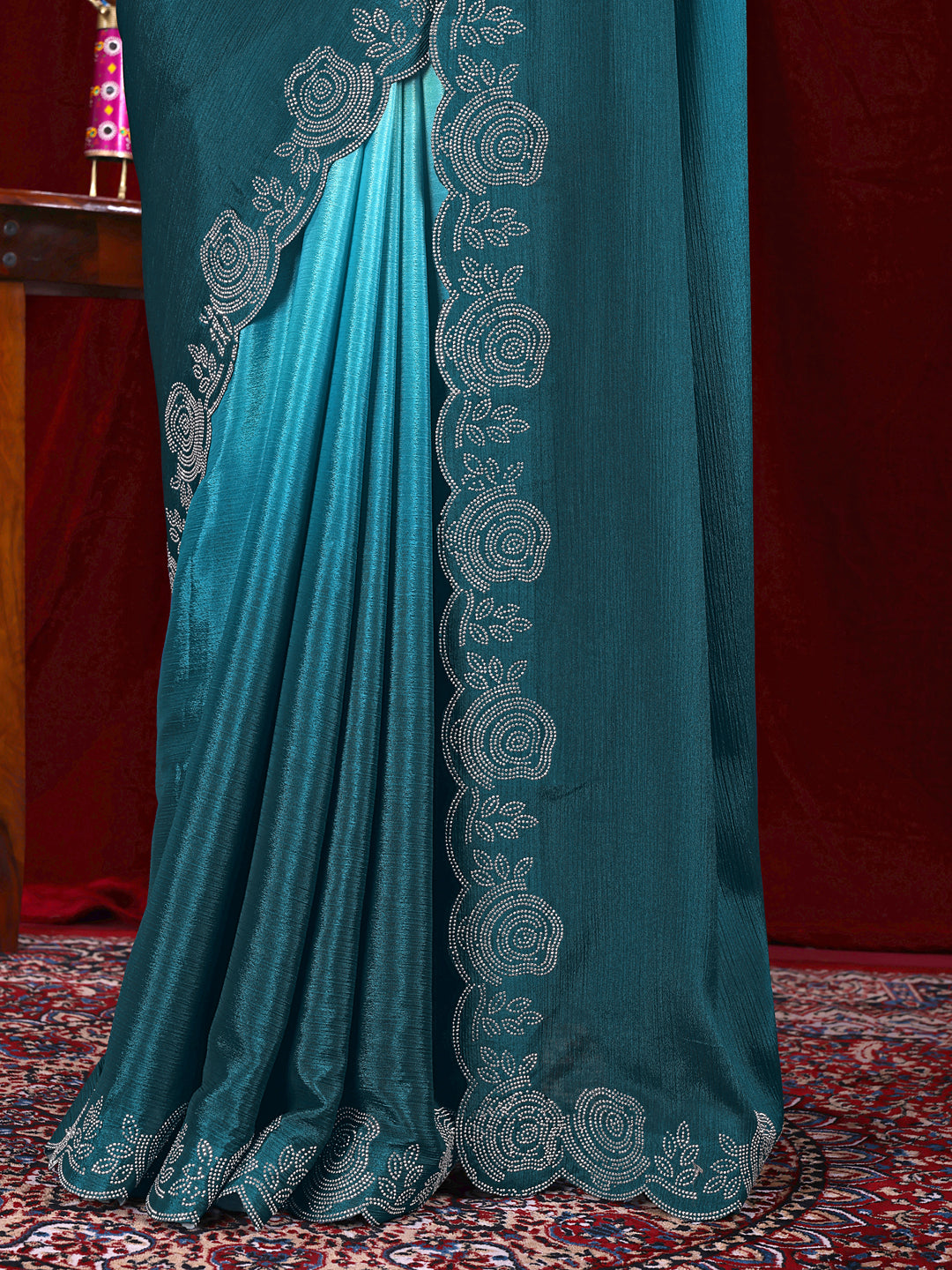 Chinon Shaded Saree with Siroski Diamond Work