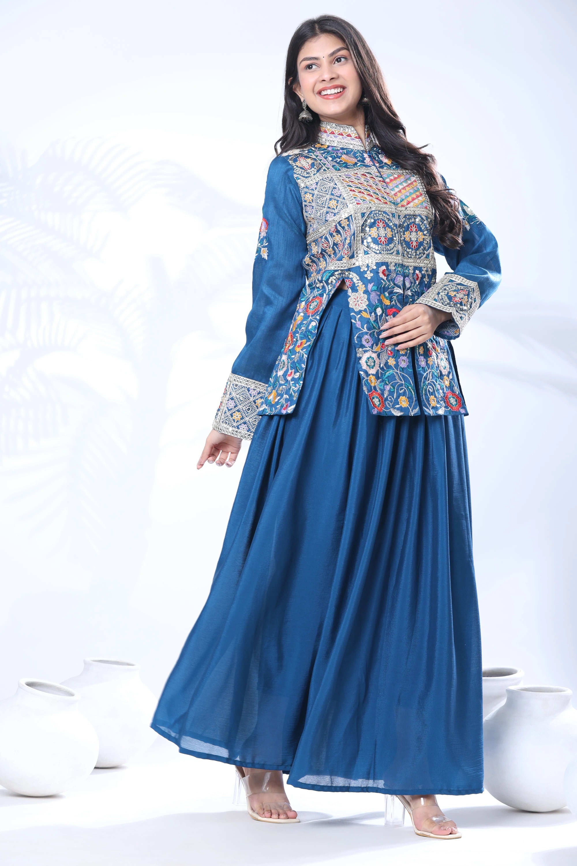 New Designer Party Wear Koti With Lehenga Choli