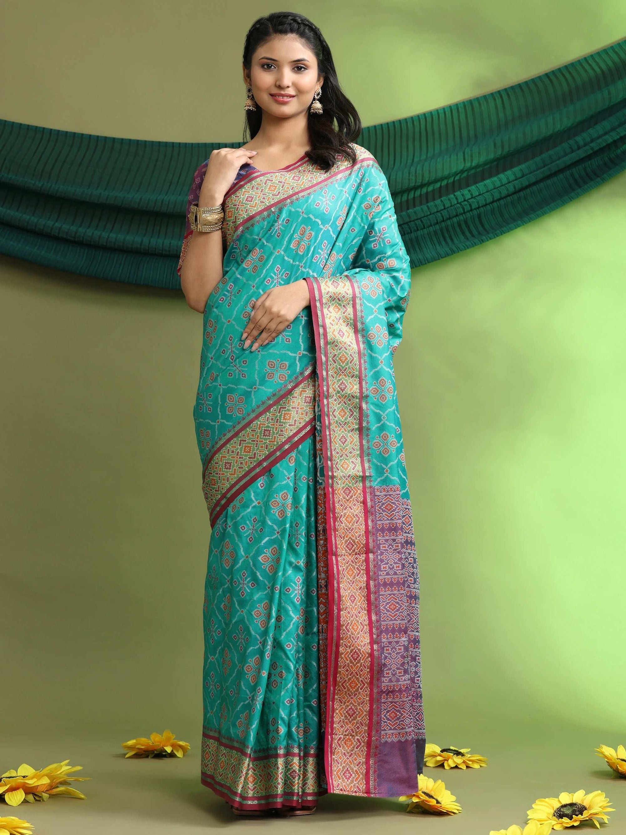 Woven Banarasi Patola Jacquard Pure Silk Saree