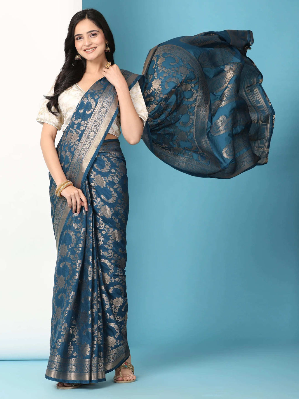 Ready to Wear Pure Banarasi Georgette Saree
