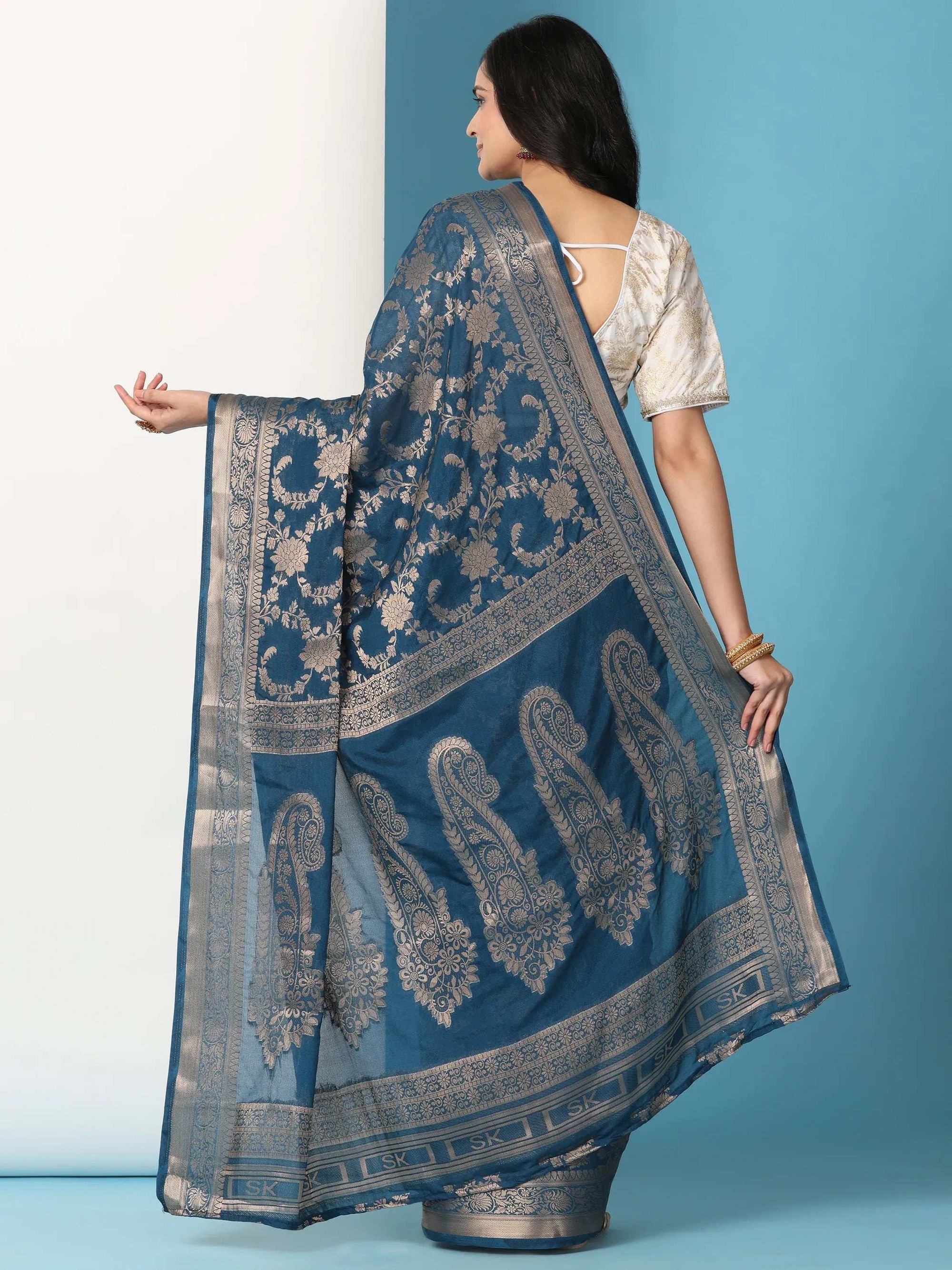 Ready to Wear Pure Banarasi Georgette Saree
